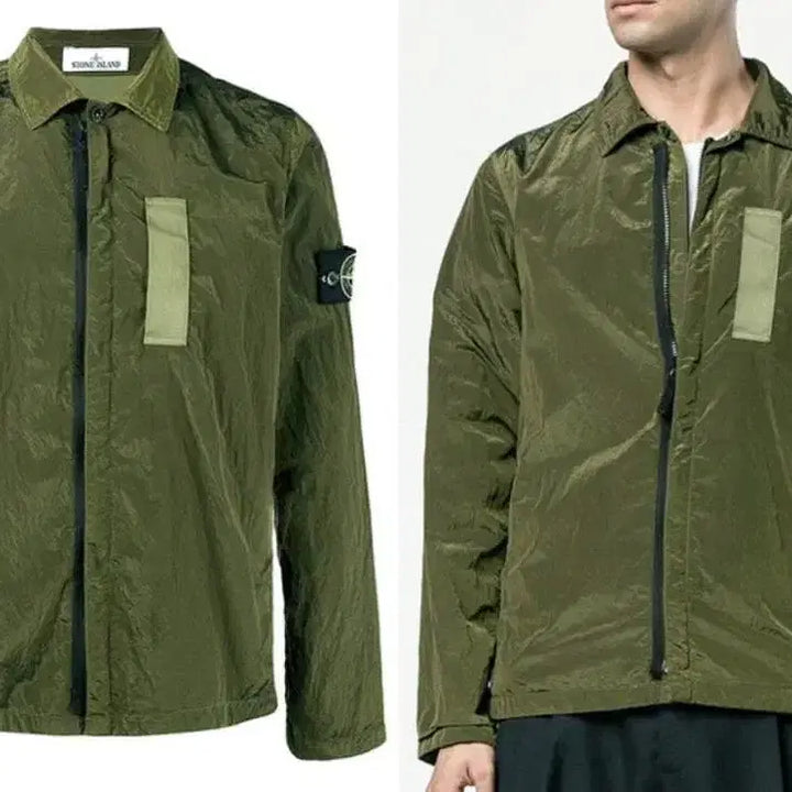 [SOLD OUT] (XL) 스톤아일랜드 나일론 메탈 오버셔츠 카키