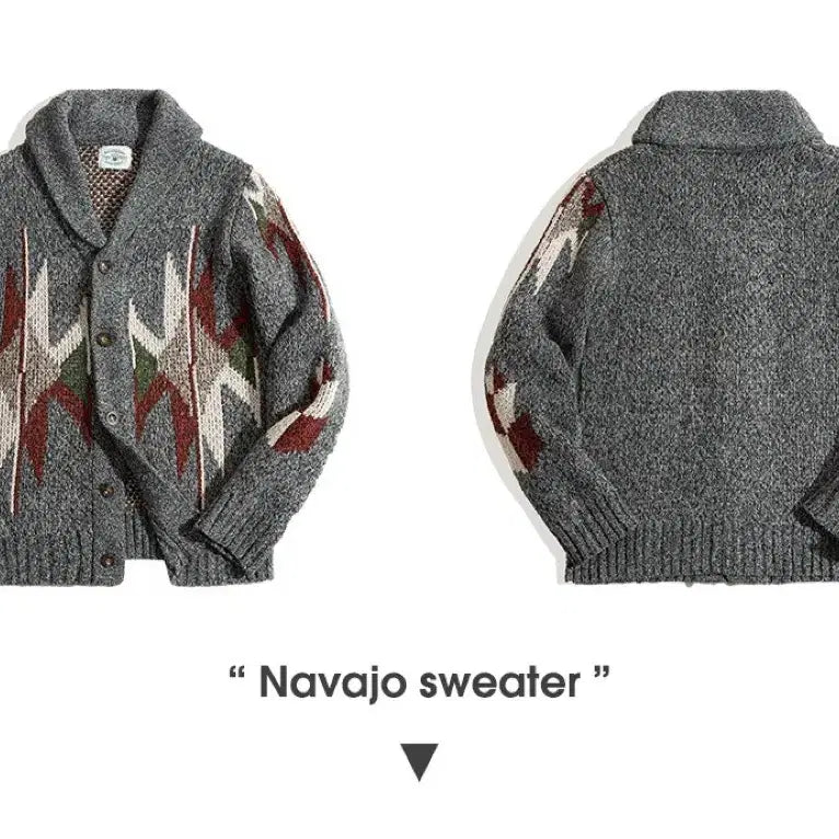 [BUNJANG] Workwear Navajo Shawl Collar Cardigan / 워크웨어 나바호 숄카라 가디건
