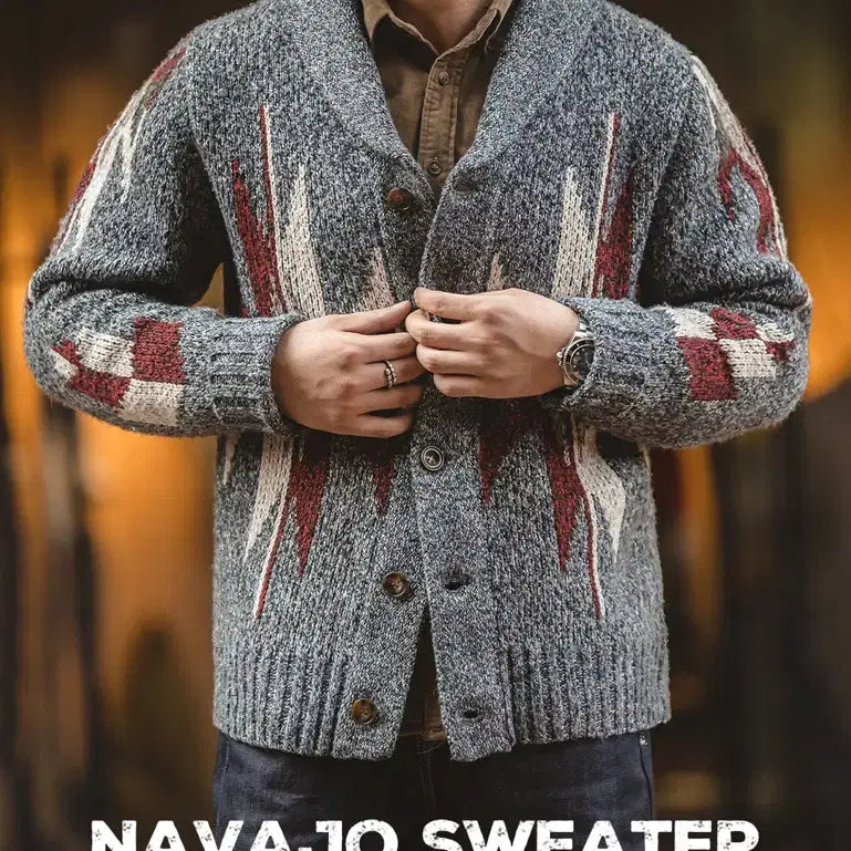 [BUNJANG] Workwear Navajo Shawl Collar Cardigan / 워크웨어 나바호 숄카라 가디건