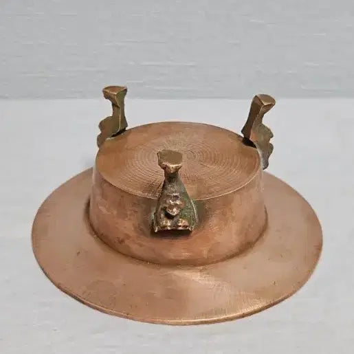 [BUNJANG] Antique Korean Joseon Dynasty Brass Needle Warmer / 옛날 조선시대 방짜유기 놋쇠 놋침화로 희귀화로