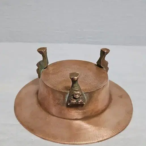 [BUNJANG] Antique Korean Joseon Dynasty Brass Needle Warmer / 옛날 조선시대 방짜유기 놋쇠 놋침화로 희귀화로