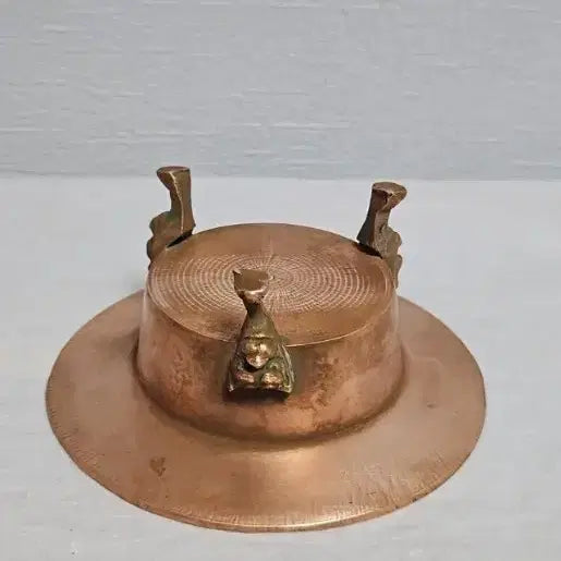 [BUNJANG] Antique Korean Joseon Dynasty Brass Needle Warmer / 옛날 조선시대 방짜유기 놋쇠 놋침화로 희귀화로