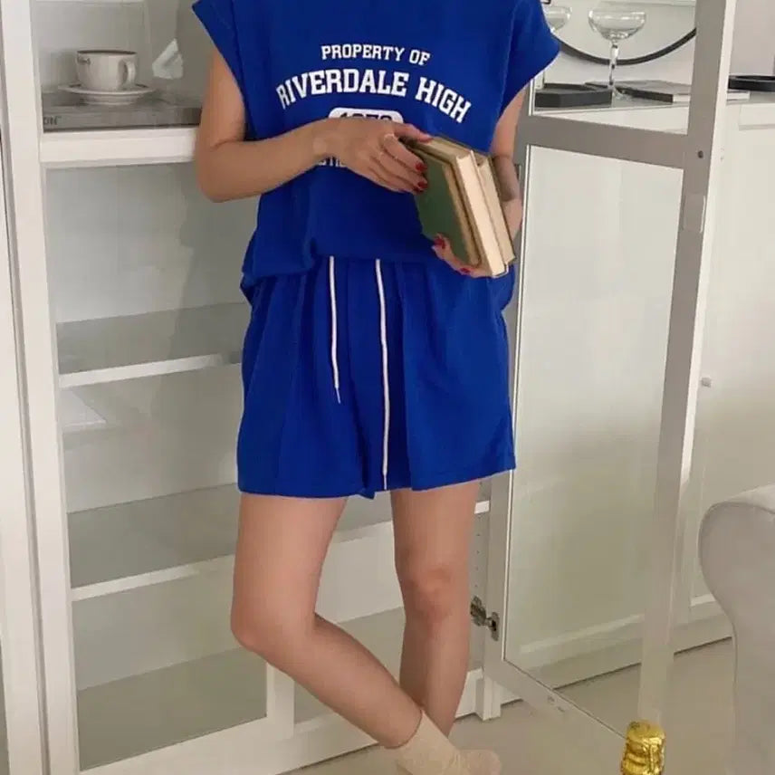 [BUNJANG] Summer Cotton Sleeveless Sweatshirt Shorts Set / 국내제작/ 여름 코튼 셋업 민소매맨투맨 쇼츠 세트