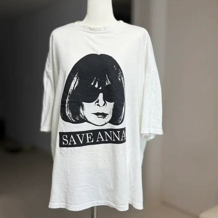 [BUNJANG] Save Anna Printing White T-shirt / 세이브 안나 프린팅 반팔 티셔츠 화이트