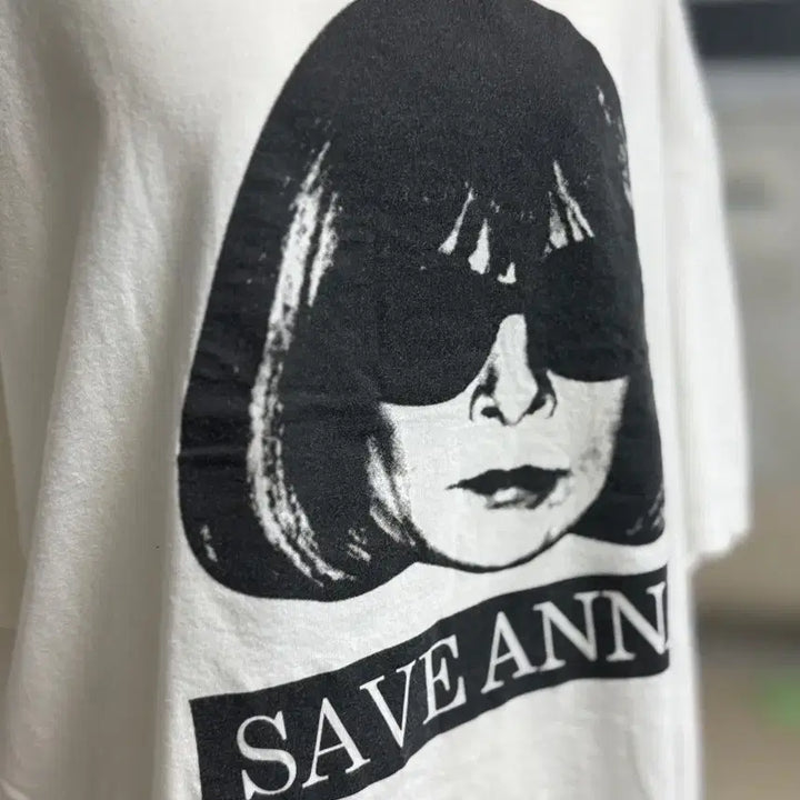 [BUNJANG] Save Anna Printing White T-shirt / 세이브 안나 프린팅 반팔 티셔츠 화이트