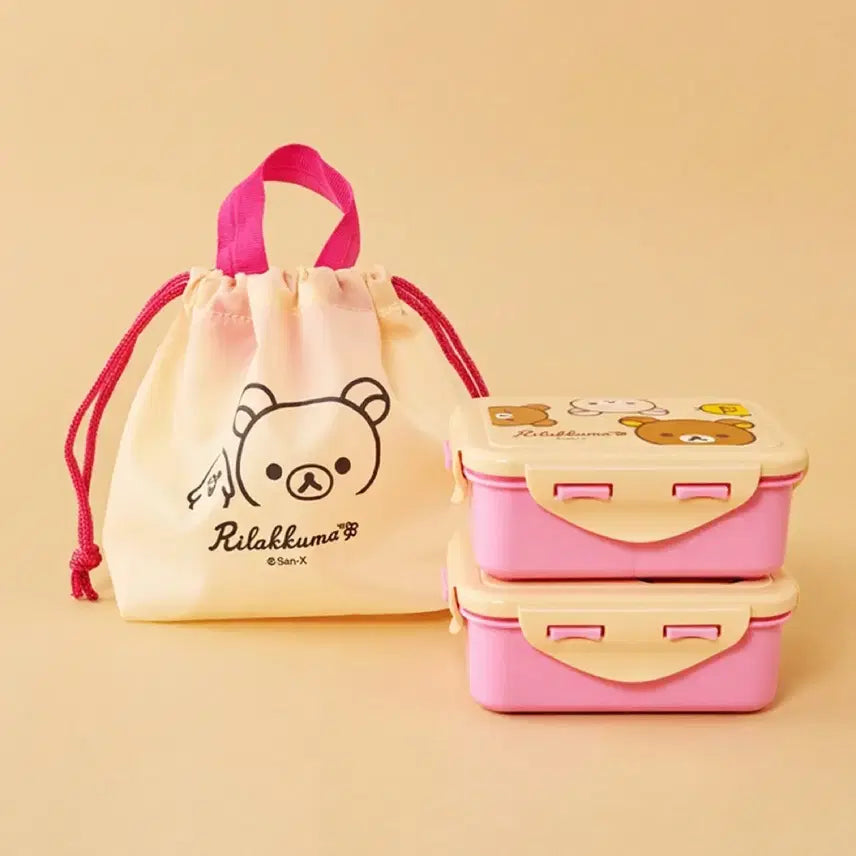 [BUNJANG] Korilakkuma Sweet Potato 2-Tier Bento Box / 신상 코구마 리락쿠마 사각 2단 도시락