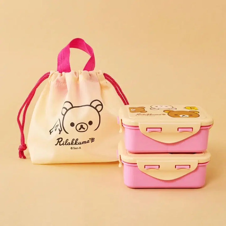 [BUNJANG] Korilakkuma Sweet Potato 2-Tier Bento Box / 신상 코구마 리락쿠마 사각 2단 도시락
