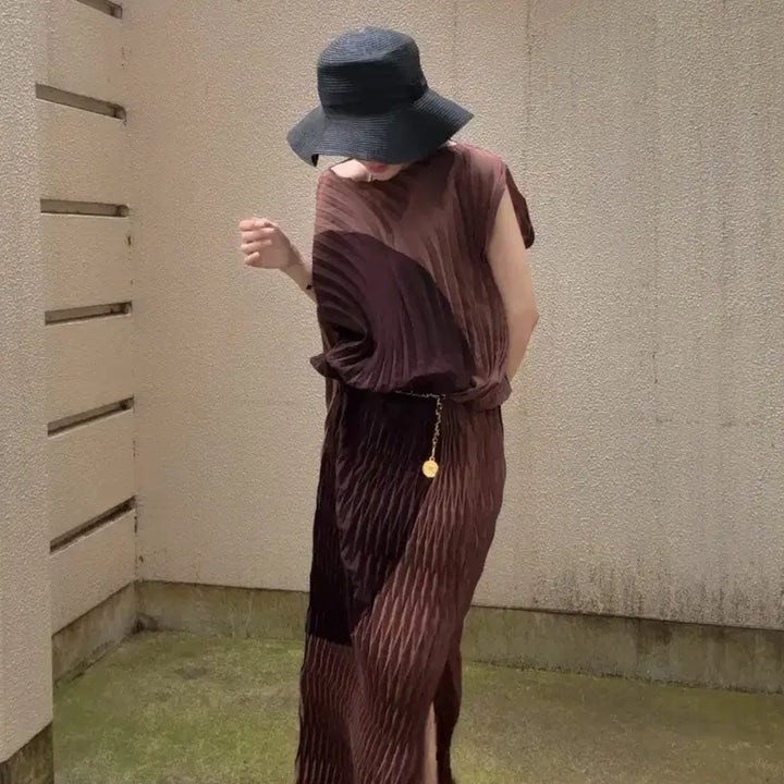 [BUNJANG] Pleats Please Issey Miyake Bronze Top / 플리츠플리즈 이세이미야케 프론즈 탑~