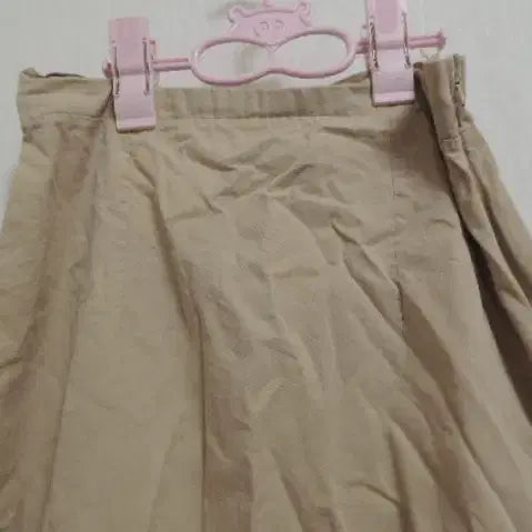 [BUNJANG] Beige Cotton A-Line Skirt / 베이지 면 A라인 스커트 / 뒷면 밴딩