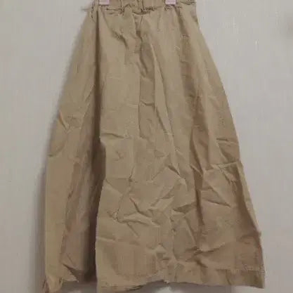 [BUNJANG] Beige Cotton A-Line Skirt / 베이지 면 A라인 스커트 / 뒷면 밴딩