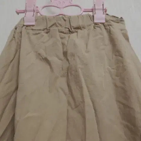 [BUNJANG] Beige Cotton A-Line Skirt / 베이지 면 A라인 스커트 / 뒷면 밴딩