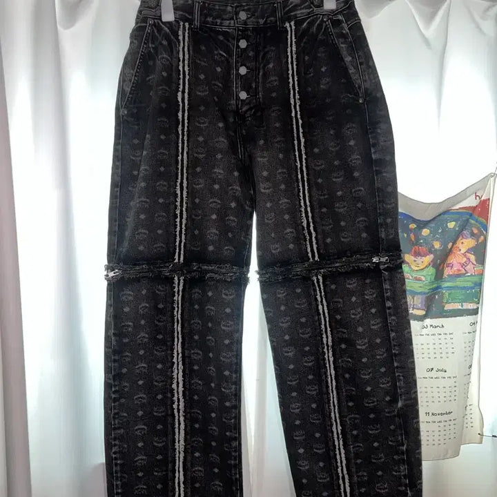 [BUNJANG] Thug Club x MCM Black Denim Pants / Thug club x mcm black denim