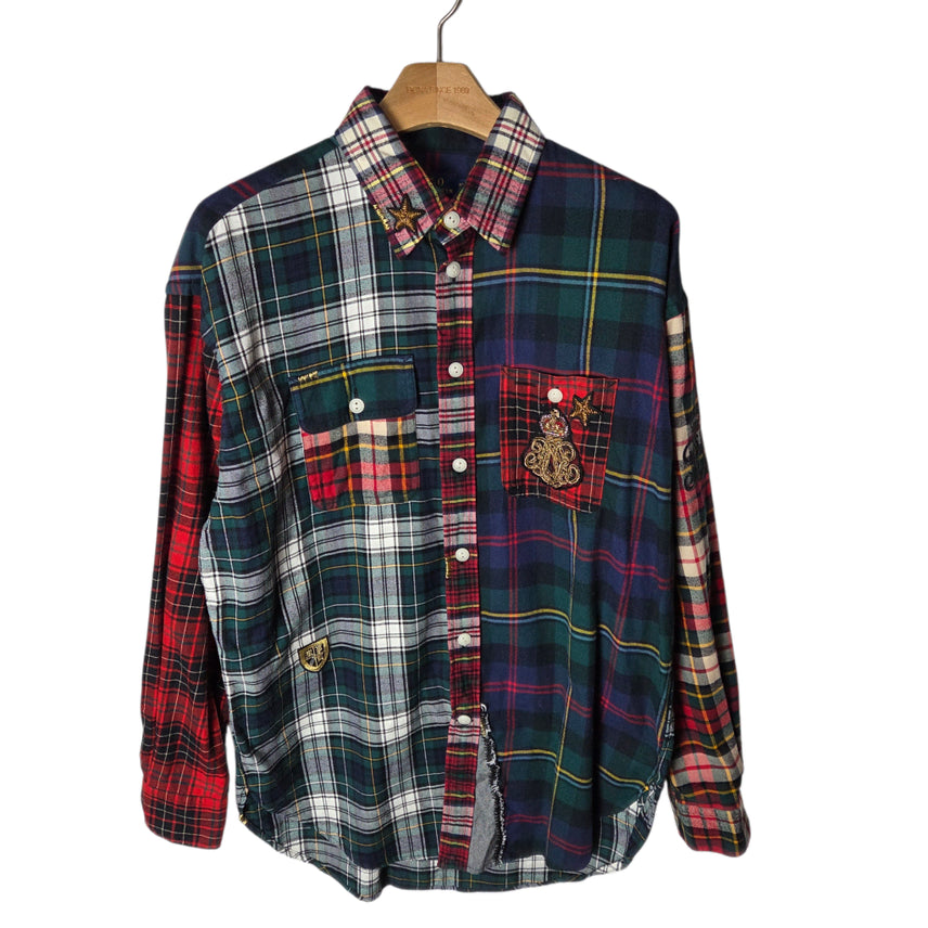 [BUNJANG] Polo Ralph Lauren Plaid Flannel Shirt / [POLO] 폴로랄프로렌 패치 격자무늬 플란넬 셔츠