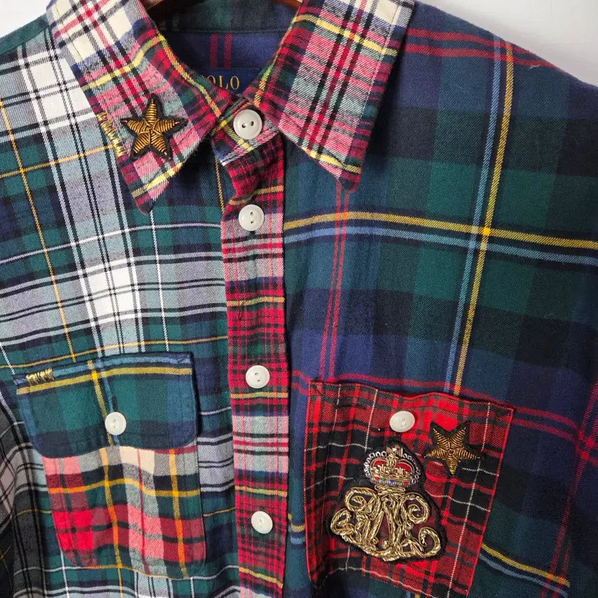 [BUNJANG] Polo Ralph Lauren Plaid Flannel Shirt / [POLO] 폴로랄프로렌 패치 격자무늬 플란넬 셔츠