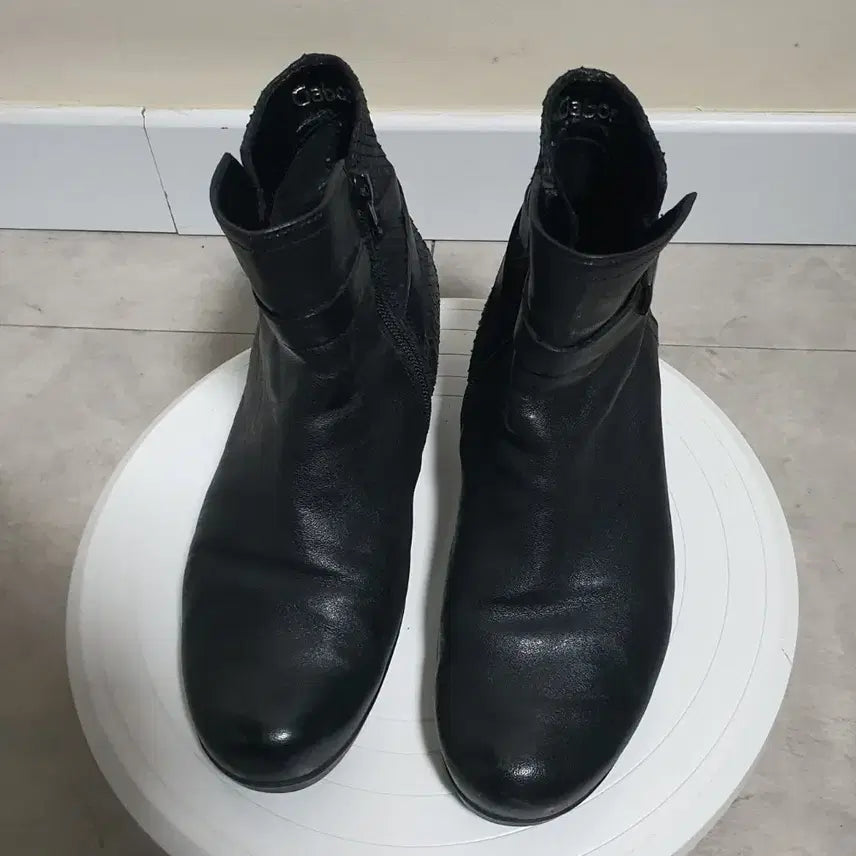 [BUNJANG] Gabor Black Leather Ankle Boots (EU 36) / 독일 가버 (Gabor) 블랙 가죽 앵클 부츠 230mm (EU36)