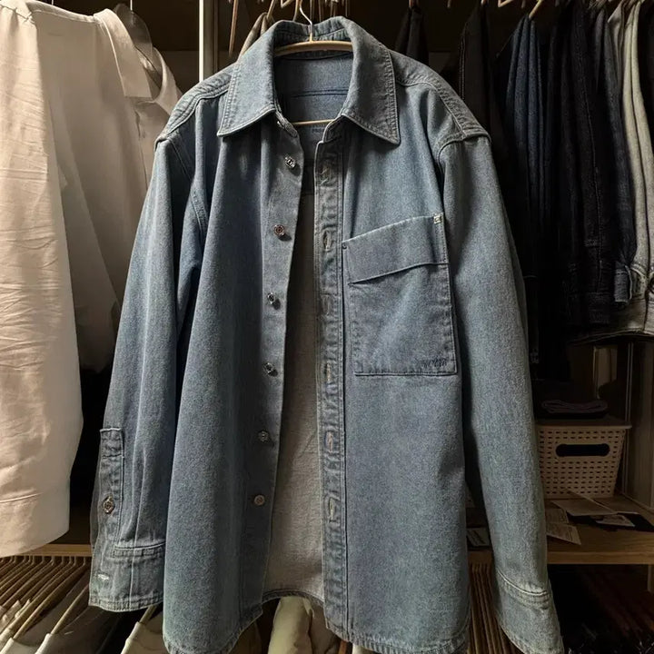 [BUNJANG] Wooyoungmi Back Logo Denim Shirt / 23SS 우영미 백로도 데님 셔츠