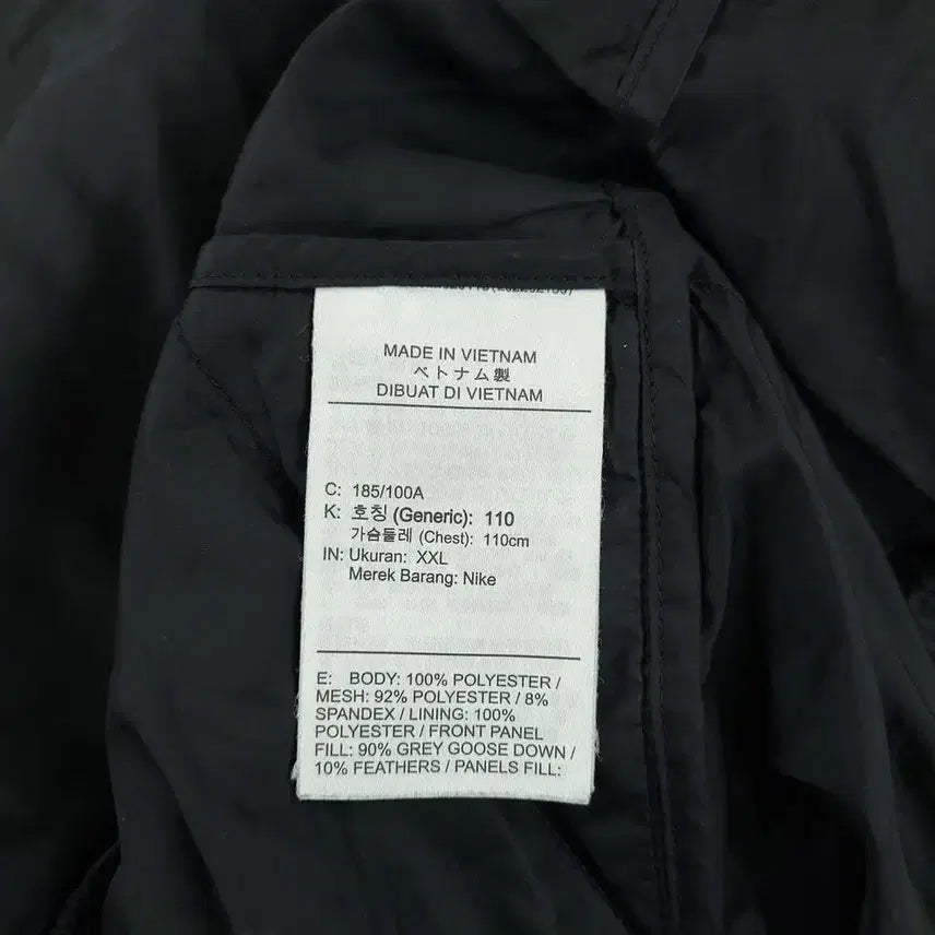 [BUNJANG] Nike ADV Black Two-Way Zipper Multi-Pocket Padded Goose Down Jacket / 나이키 러닝 ADV 블랙 투웨이지퍼 멀티포켓 패디드 구스다운 거위털 리펠