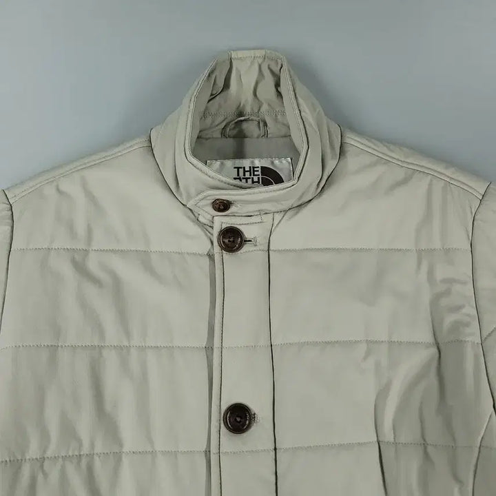 [BUNJANG] The North Face White Label Light Gray Suede Logo VX Active Jacket / 노스페이스 화이트라벨 라이트그레이 스웨이드 로고 네크비조 브이엑스 액티브
