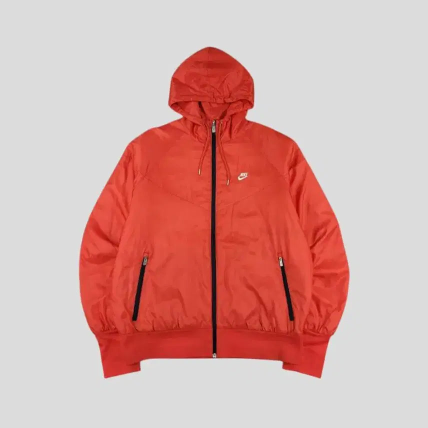 [BUNJANG] Nike Futura Logo Raglan Finger Hole Windbreaker Jacket / 나이키 레드 화이트 퓨추라로고 레글런 핑거홀 NSW 후드 바람막이 XL