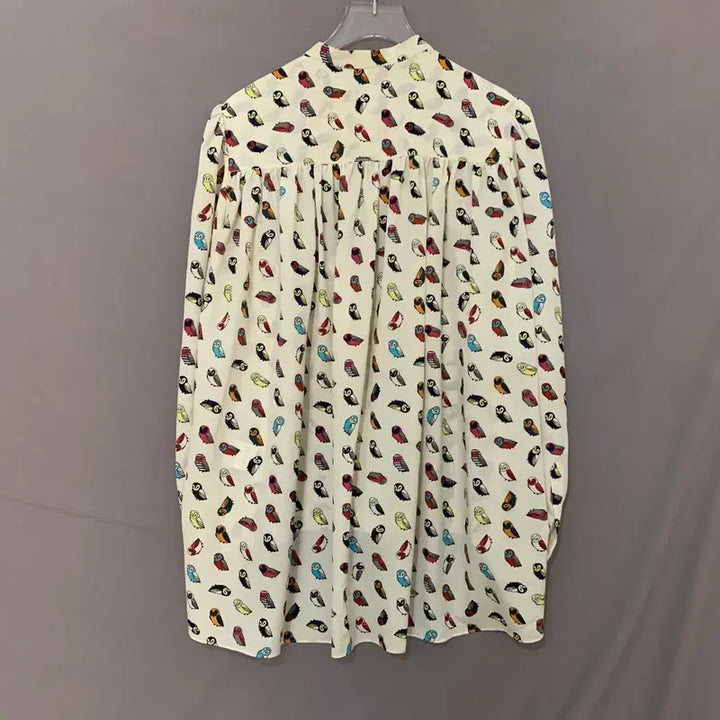 [SOLD OUT] 럭키슈에뜨 올빼미 패턴 주름 블라우스 셔츠