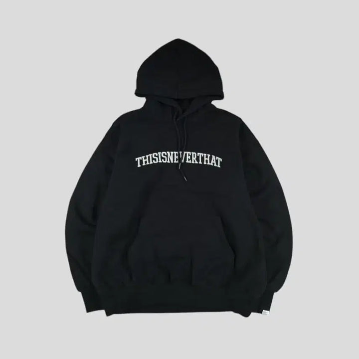 [BUNJANG] thisisneverthat Pigment Black Heavy Cotton Sweatshirt / 디스이즈네버댓 디네댓 피그먼트 블랙 화이트 스펠아웃 로고 기모 헤비코튼