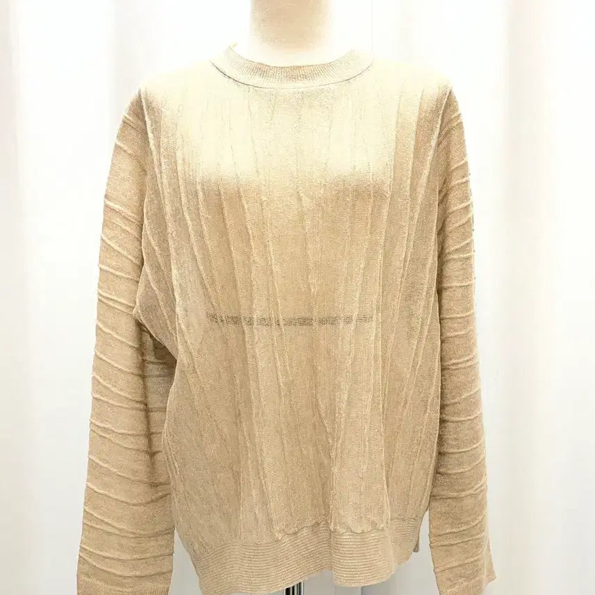 [BUNJANG] SYSTEM Gold Beige Sheer Knit Top / 새옷급시스템 SYSTEM 골드베이지 시스루 니트 20년식 새옷급