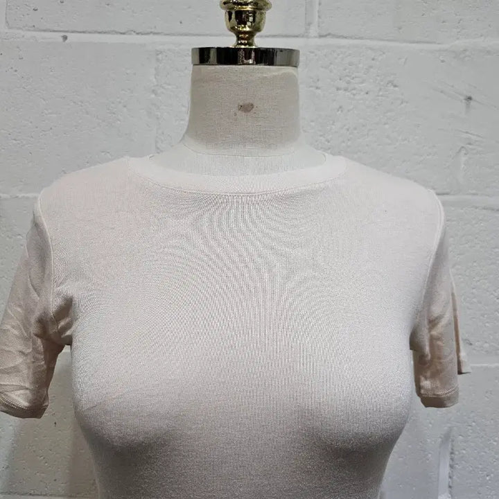 [BUNJANG] Basic Round Short Sleeve T-shirt / 부드럽고 촉감좋은 라운드 반팔1- 연베이지