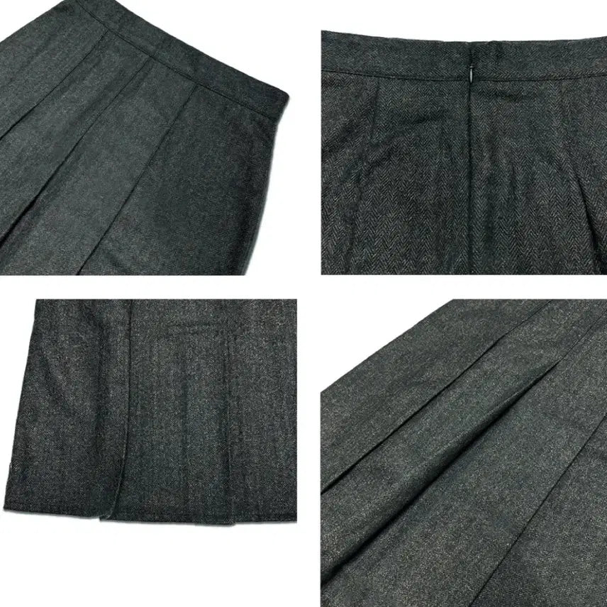 [BUNJANG] Twee Herringbone Wool Pleated Long Skirt / (새상품) 트위 헤링본 울스커트 롱스커트 플리츠스커트