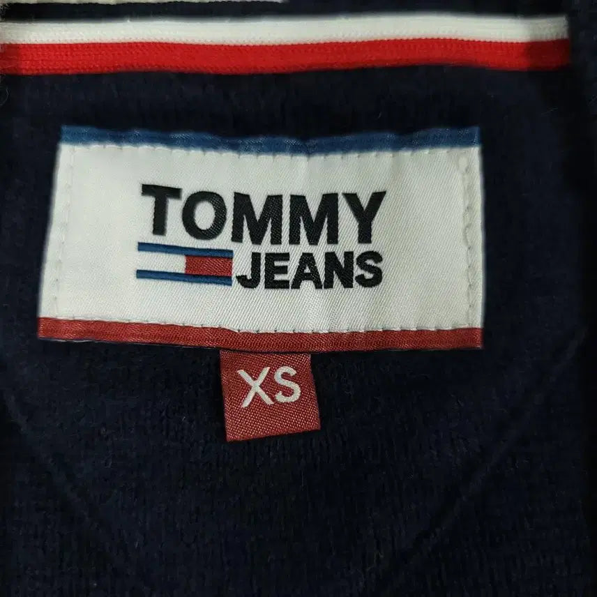 [BUNJANG] Tommy Hilfiger Jeans Navy White Yellow Colorblock Logo Lined Jacket / 타미힐피거 진스 네이비 화이트 옐로우 배색 체스트로고 스펠아웃 라이닝 브