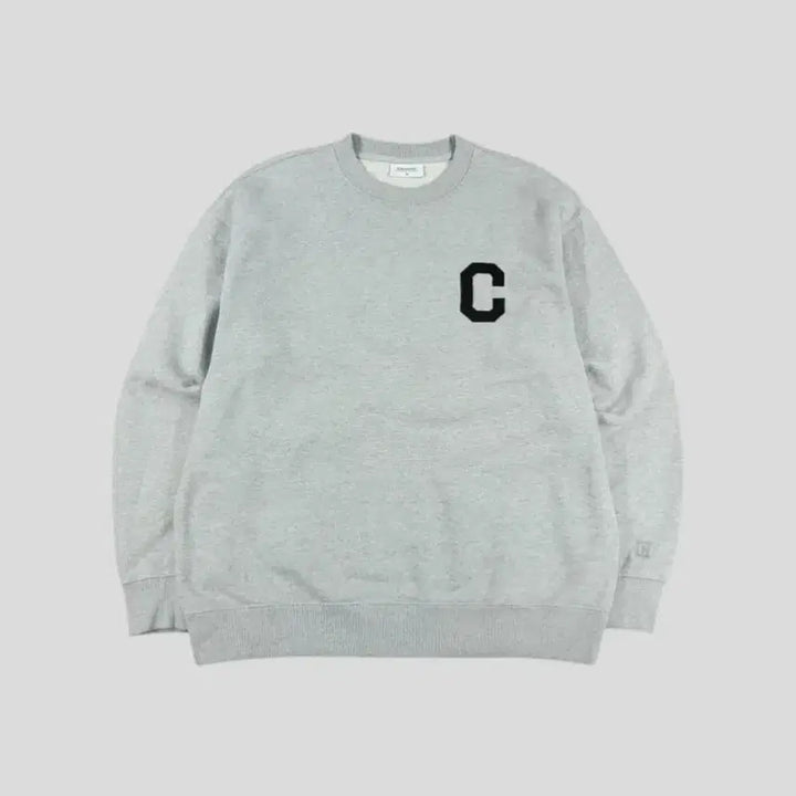 [BUNJANG] Covernat C-Logo Heavy Cotton Sweatshirt XL / 커버낫 그레이 블랙 C로고 헤비코튼 맨투맨 티셔츠 XL