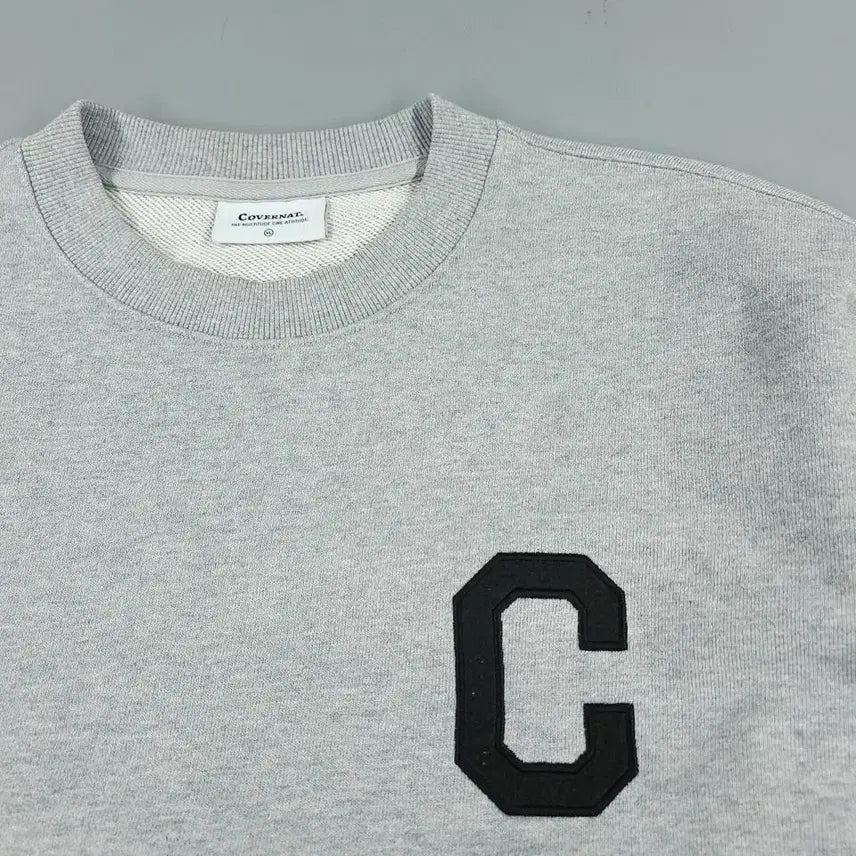 [BUNJANG] Covernat C-Logo Heavy Cotton Sweatshirt XL / 커버낫 그레이 블랙 C로고 헤비코튼 맨투맨 티셔츠 XL