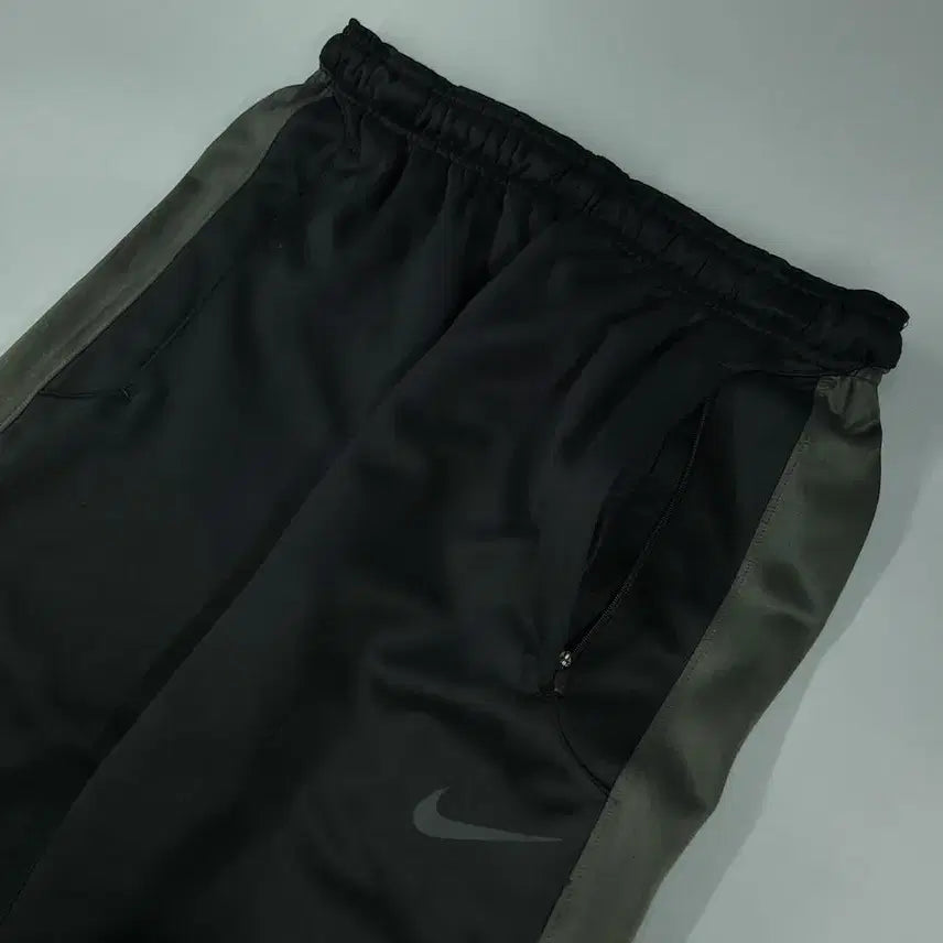 [BUNJANG] Nike Gray Black Swoosh Logo Lined Jersey Pants / 나이키 블랙 그레이 배색 스우시 로고 라이닝 밴딩 드라이핏 져지팬츠 트레