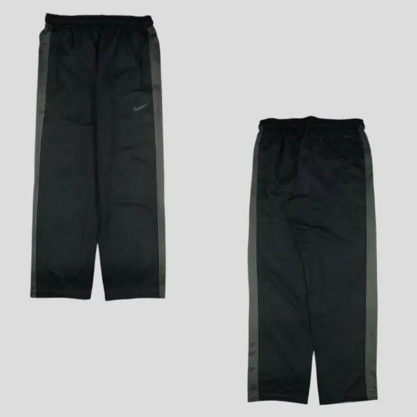 [BUNJANG] Nike Gray Black Swoosh Logo Lined Jersey Pants / 나이키 블랙 그레이 배색 스우시 로고 라이닝 밴딩 드라이핏 져지팬츠 트레