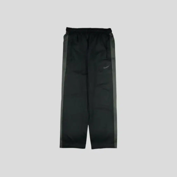 [BUNJANG] Nike Gray Black Swoosh Logo Lined Jersey Pants / 나이키 블랙 그레이 배색 스우시 로고 라이닝 밴딩 드라이핏 져지팬츠 트레