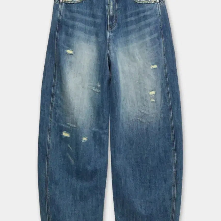 [BUNJANG] Coor Distressed Sand Washing Balloon Jeans / 쿠어 디스트로이드 샌드 워싱 벌룬 진