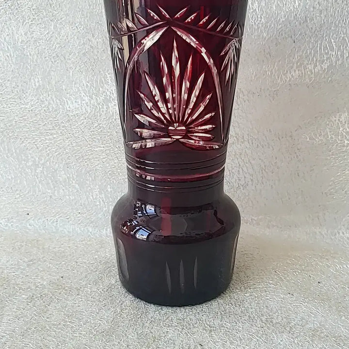 [BUNJANG] Red Crystal Vase / 레드 크리스탈 화병