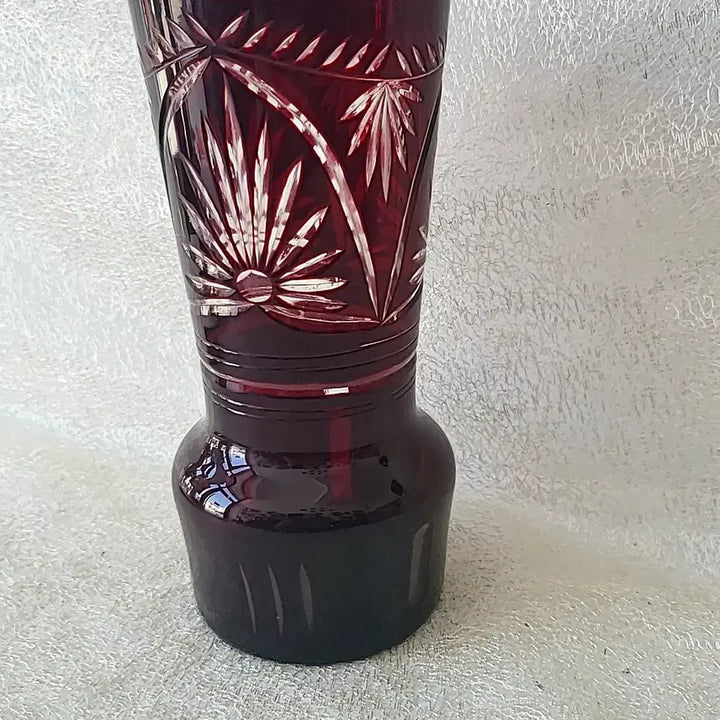 [BUNJANG] Red Crystal Vase / 레드 크리스탈 화병