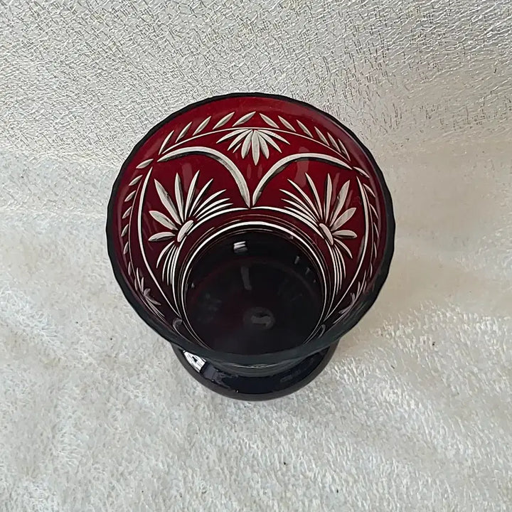 [BUNJANG] Red Crystal Vase / 레드 크리스탈 화병
