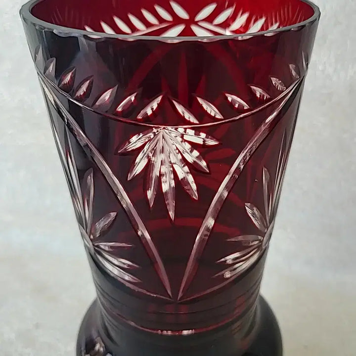 [BUNJANG] Red Crystal Vase / 레드 크리스탈 화병