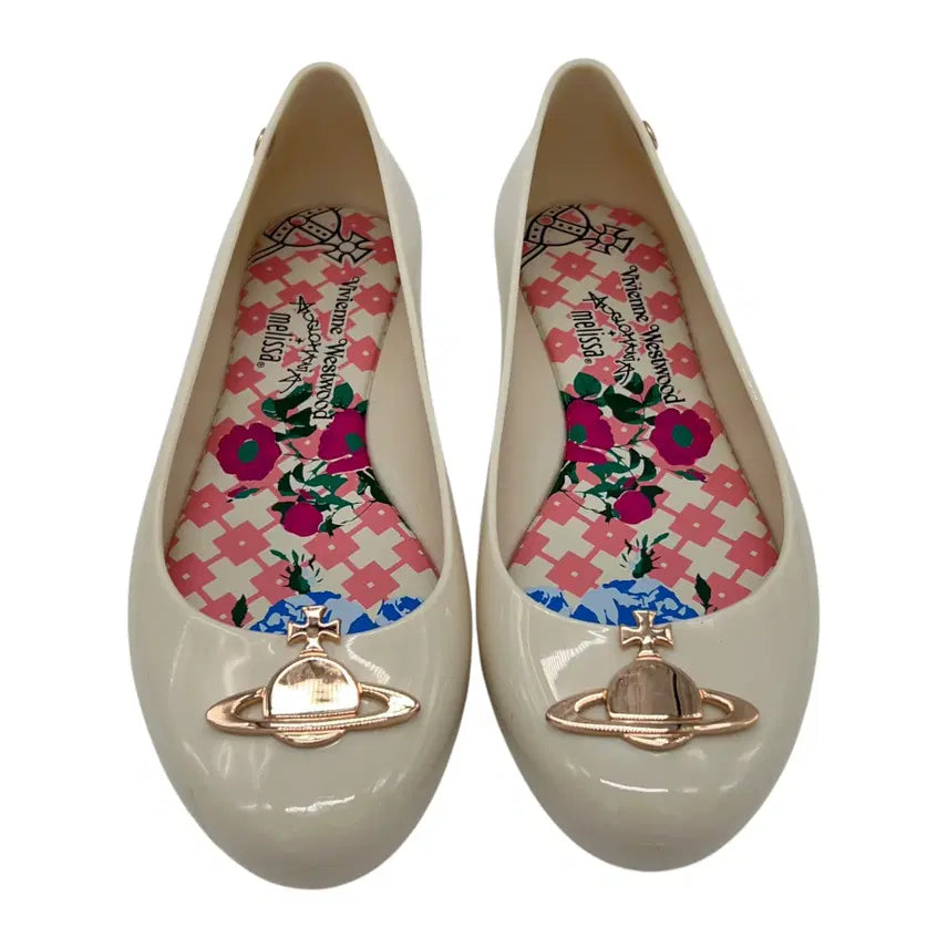 [BUNJANG] Vivienne Westwood x Melissa Jelly Flat Shoes / 240 W 비비안 웨스트우드 x 멜리사 젤리 플랫슈즈 크림