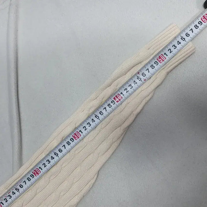 [BUNJANG] Polo Ralph Lauren Cable Knit V-Neck Sweater Ivory L / 폴로 랄프로렌 꽈배기 니트 브이넥 케이블 스웨터 아이보리 L