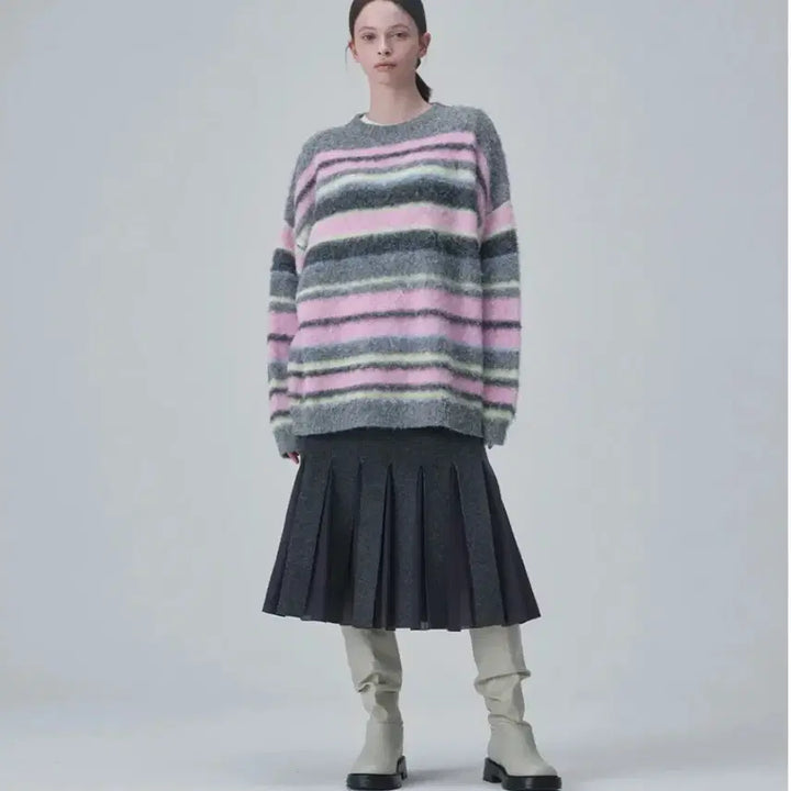 [BUNJANG] Acoc Striped Knit Sweater Pink / (정가 16만원)아코크acoc 스트라이프 니트 스웨터 핑크