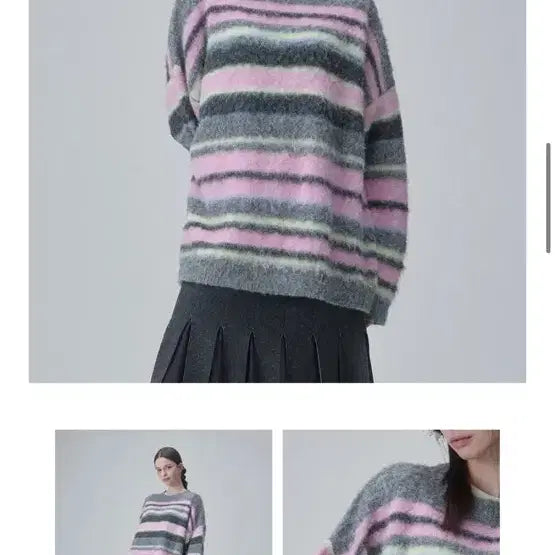 [BUNJANG] Acoc Striped Knit Sweater Pink / (정가 16만원)아코크acoc 스트라이프 니트 스웨터 핑크