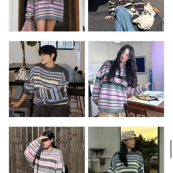 [BUNJANG] Acoc Striped Knit Sweater Pink / (정가 16만원)아코크acoc 스트라이프 니트 스웨터 핑크