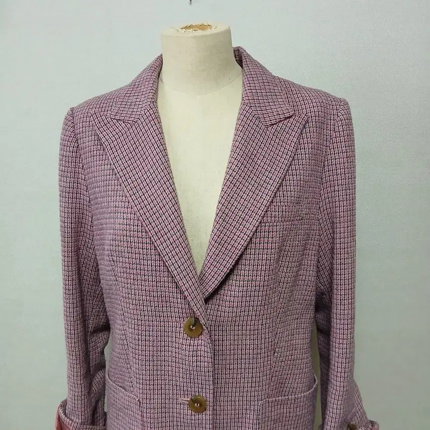 [BUNJANG] A+G BASIC Pink Check Blazer / A+G BASIC 핑크 체크 블레이저  새옷