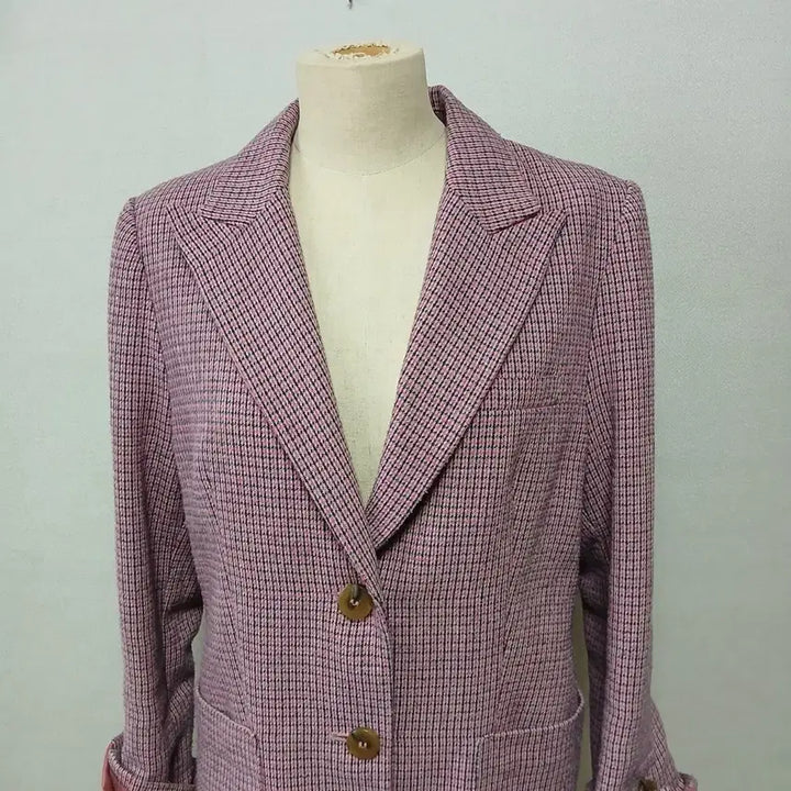 [BUNJANG] A+G BASIC Pink Check Blazer / A+G BASIC 핑크 체크 블레이저  새옷