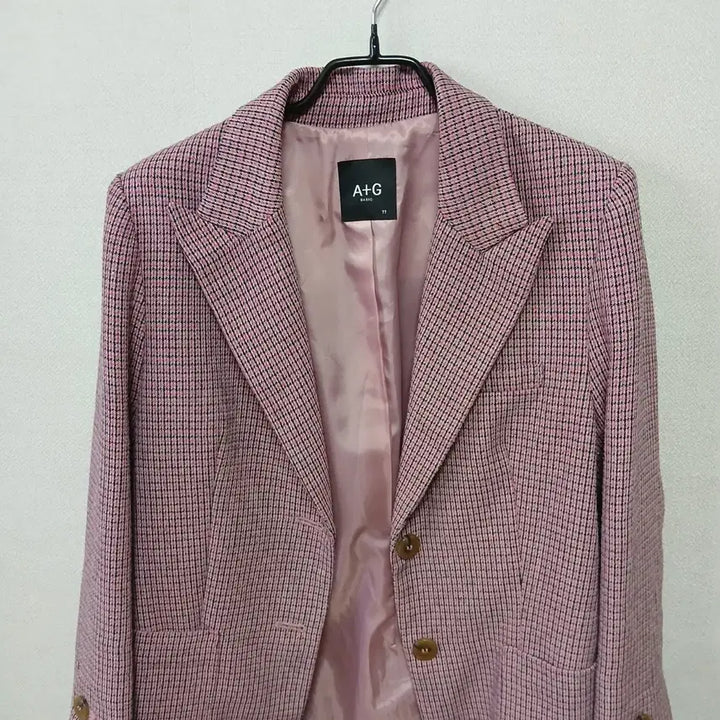 [BUNJANG] A+G BASIC Pink Check Blazer / A+G BASIC 핑크 체크 블레이저  새옷