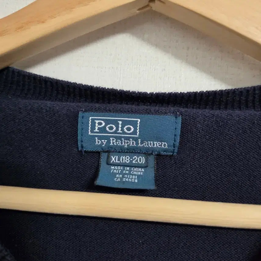 [BUNJANG] Polo Ralph Lauren V-Neck Knit Sweater / 폴로 랄프로렌 브이넥 니트 18-20