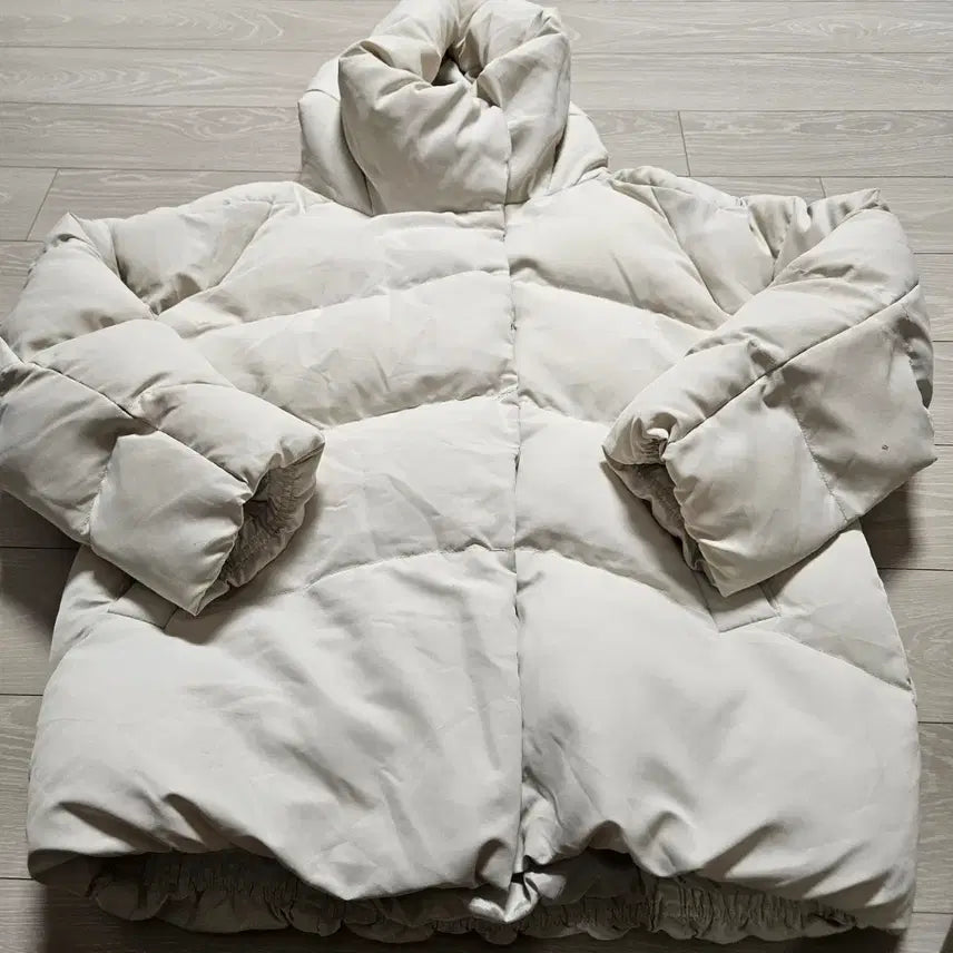 [BUNJANG] Ivory Short Padded Jumper (Size 55) / 아이보리 숏패딩 점퍼 55 사이즈