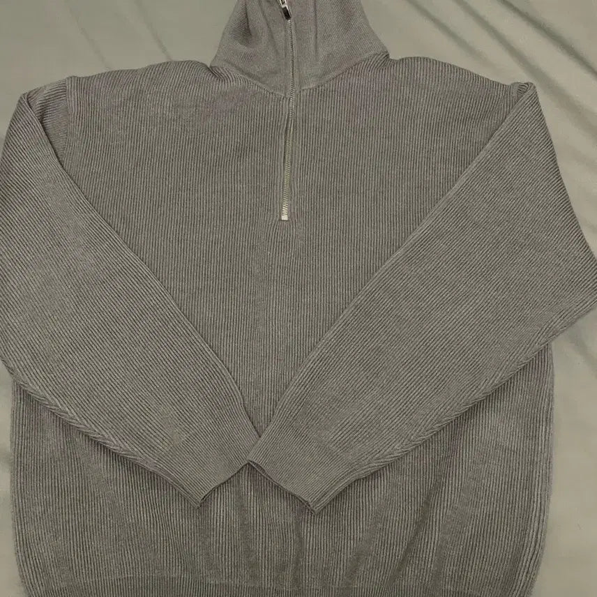 [BUNJANG] Drawfit Oversized Zip-up Turtleneck Knit Gray M / 드로우핏 오버사이즈 집업 카라 터틀넥 니트 그레이 M